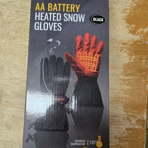 Black Heated Snow Gloves
